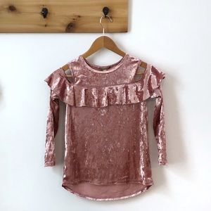 Speechless Velvet Cold Shoulder Top
